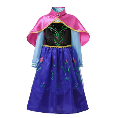 Girls Elsa Anna Dress Children Princess Carnival Dress Kids Jasmine Rapunzel Pageant Flower Disguise Cosplay Christmas Costume