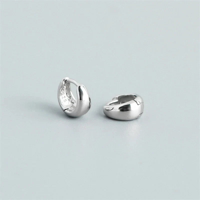 925 Sterling Silver Simple Statement Matte Large Huggies Hoop Earrings for Men Women Fine Gothic Punk Charms S925 Jewelry