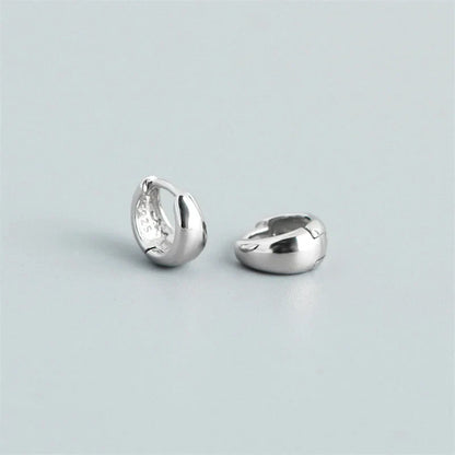 925 Sterling Silver Simple Statement Matte Large Huggies Hoop Earrings for Men Women Fine Gothic Punk Charms S925 Jewelry