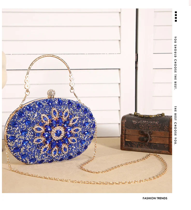 Cross-border explosive sunflower dinner bag Fashion banquet clutch bag Dress evening bag Diamond set bag European and American p
