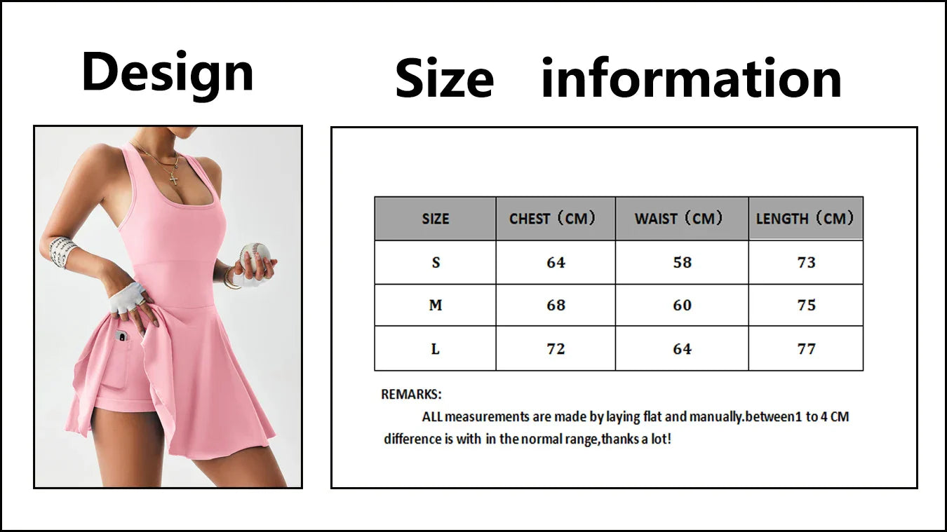 Women's tennis dress one-piece slim fit soft sportswear golf badminton suit with chest cushion sports yoga suit