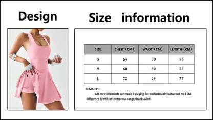 Women's tennis dress one-piece slim fit soft sportswear golf badminton suit with chest cushion sports yoga suit