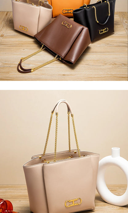 Women's Tote Bag 2026 Spring New Brown Magnetic Buckle Storage Bag Large Capacity Commuter Chain Bag