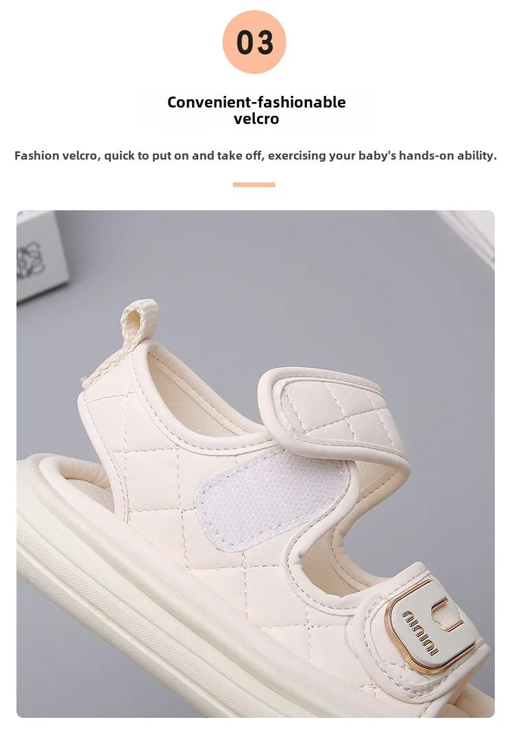 Children Summer Sandals Baby Anti-slip Wearable Summer Shoes Girls Solid Color Hook Sandals Boys Breathable Beach Sandals