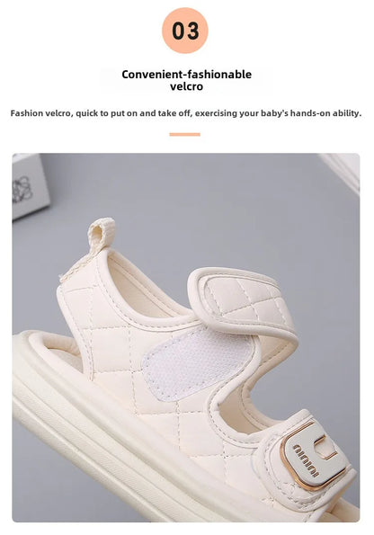 Children Summer Sandals Baby Anti-slip Wearable Summer Shoes Girls Solid Color Hook Sandals Boys Breathable Beach Sandals