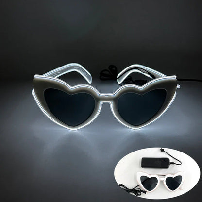 LED Just Married Glasses Wedding Bride To Be Surprise Gift Couple Glasses Souvenirs Glowing Heart Glasses Married Sunglasses