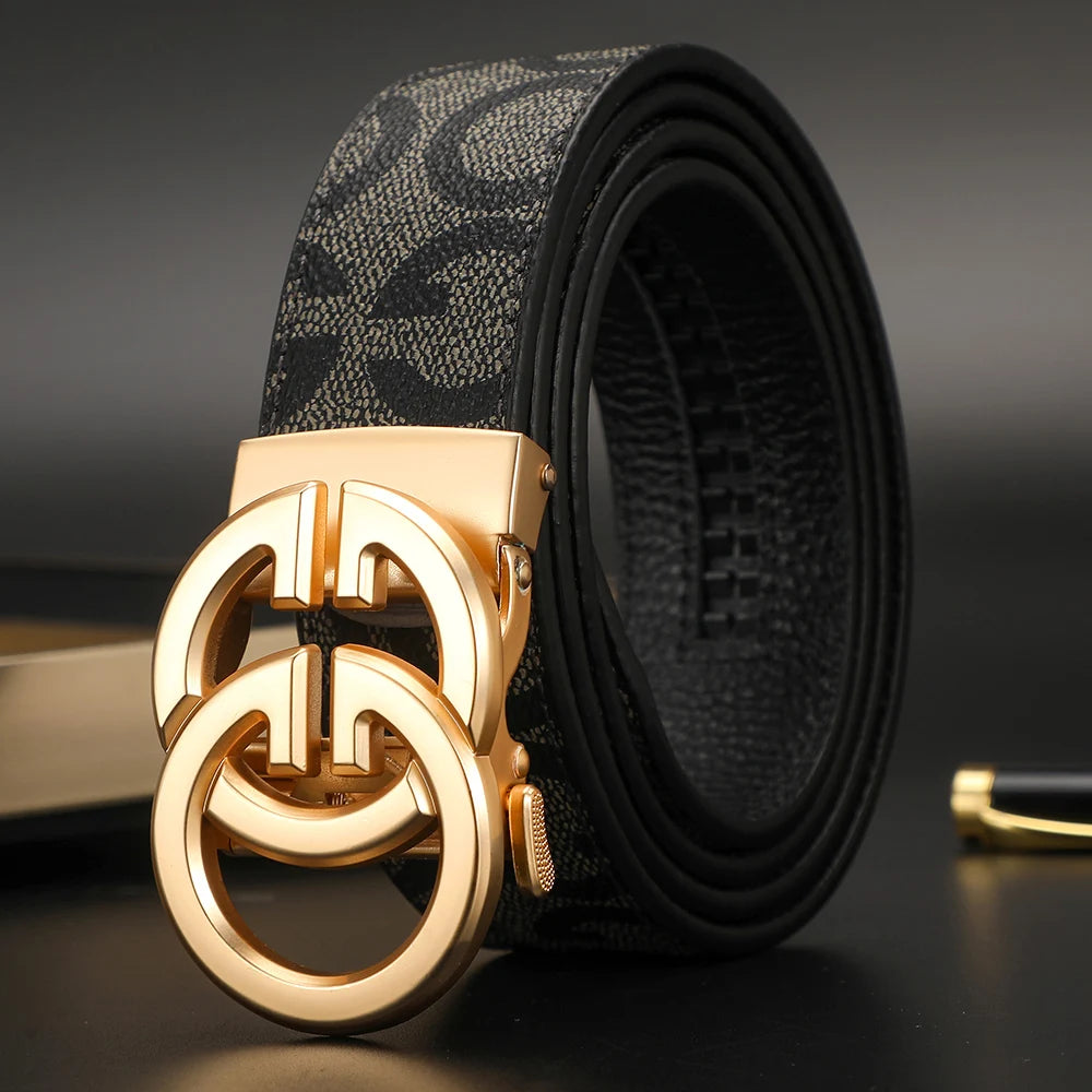 2025 New business Male Famous Style Metal Automatic Buckle Luxury Brand Women Belt Genuine Leather Belts for Men Strap jeans
