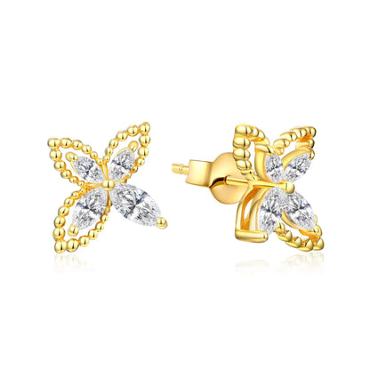 D VVS1 Luxulry Moissanite Earrings for Women Real 925 Sterling Silver Passed Diamond Tester Stud Earrings Anniversary