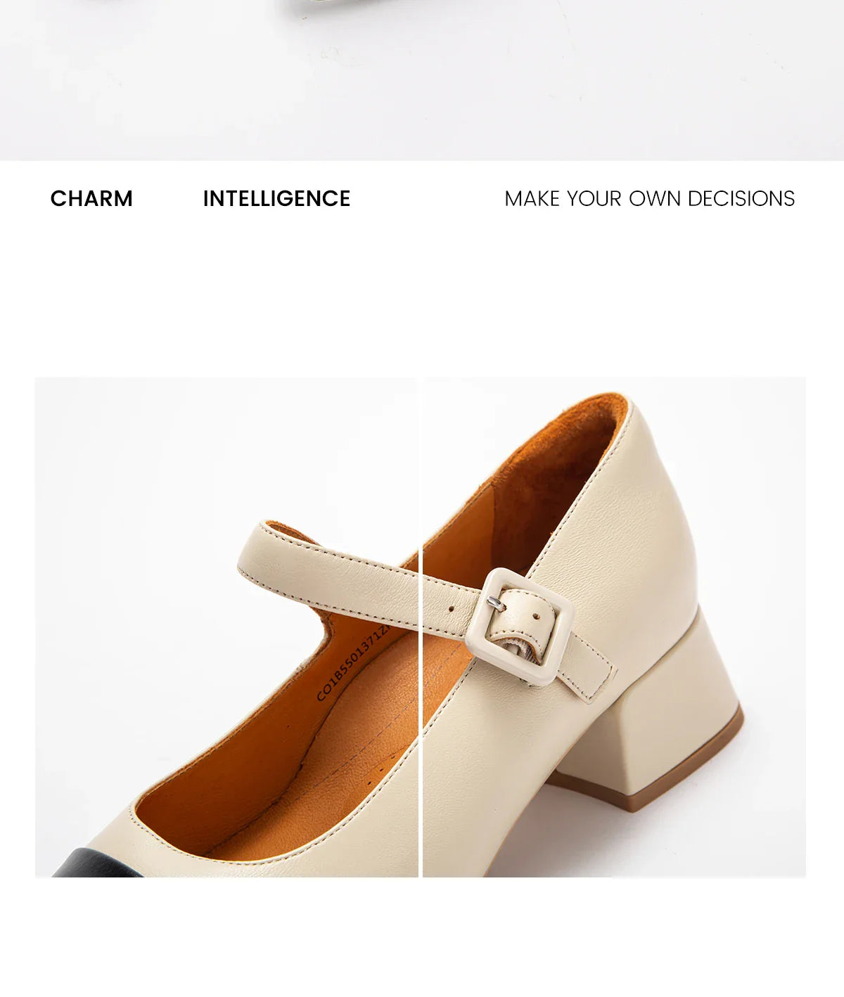 Women's High Heels New High Quality Sheep Leather Women's Shoes Simple Beige Mary Jane Shoes Comfortable