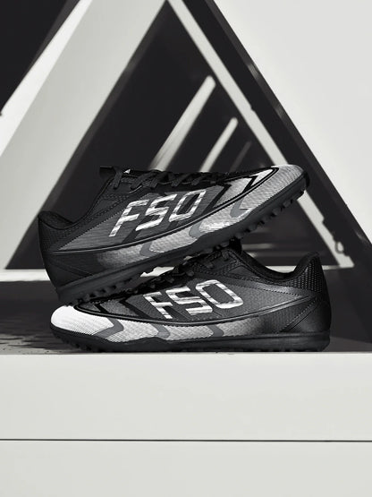 Breathable TF Soccer Shoes Men Women Kids PU+Fabric Non-Slip Wear-Resistant Rubber Sole Training Shoes