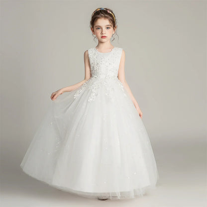 Kids Dresses For Girls Lace Dress Gown Princess Clothes Children Formal Evening Party Flower Girls Wedding Vestidois