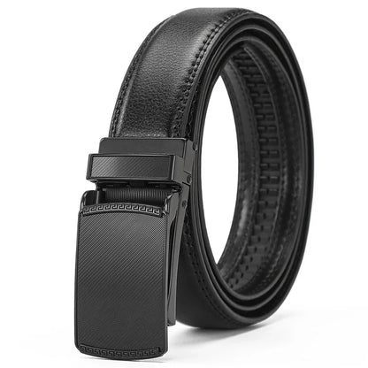 High-quality men's leather Belt Comfort Click Belt automatic buckle flip Belt convenient, business casual golf Ratchet Belt, Chr