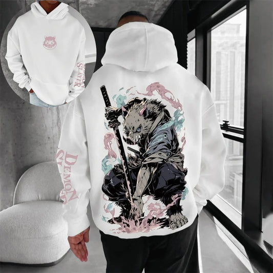 Men's Hoodie Sweatshirt Inosuke Hashibira Anime Spring and Autumn Boys' Children's Long-sleeved Parent-child Outfit