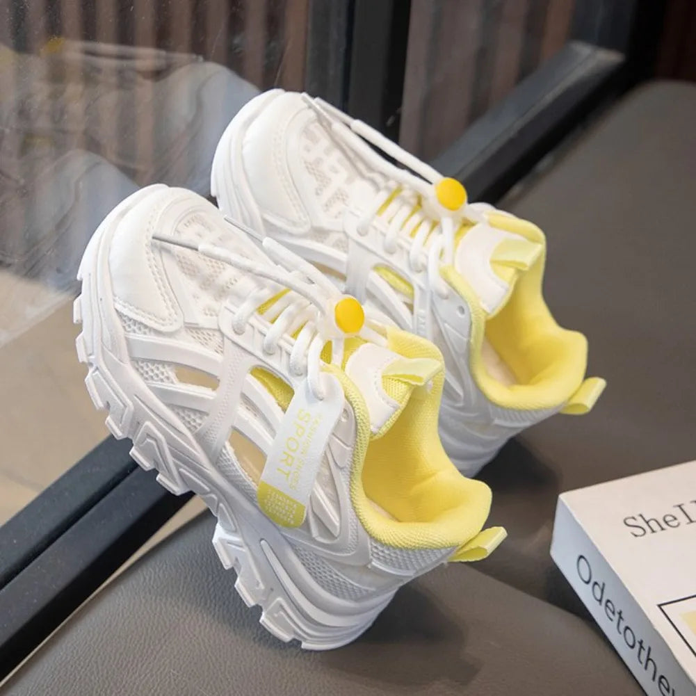 Girls Sports Shoes 2026 Spring and Summer New Children's Casual Mesh Breathable Thick-soled Designer Tennis Sports Shoes