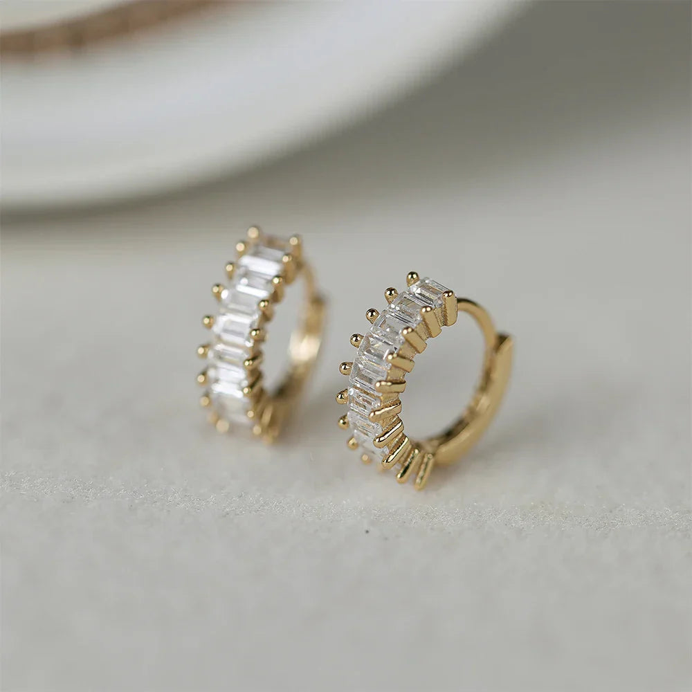 925 Sterling Silver Ear Buckle Snake Twisted Round Circle Microinlaid Zirconia Hoop Earrings For Women Pendientes Aro Rojos