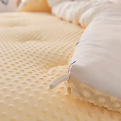 Microfiber is thickened by 3D beanie velvet to protect the warm winter blanket by single double fall and winter