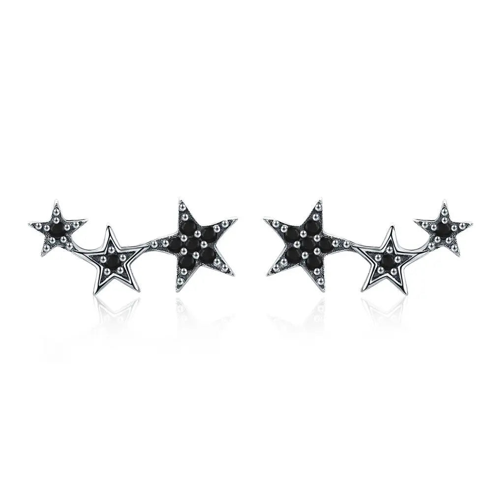 925 Sterling Silver European Simple CZ Ear Buckles Heart Hoop Earrings for Women Wedding Gift Minimalism Jewelry E737