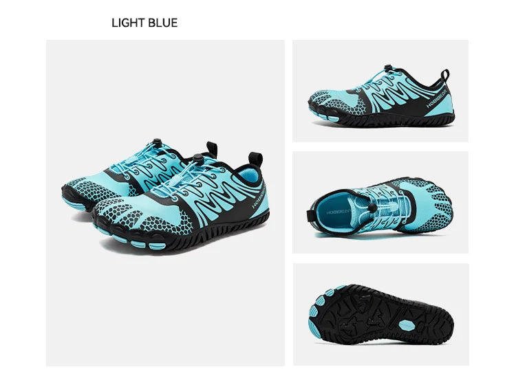 Wide Toe Barefoot Shoes for Unisex Artificial Leather Outdoor Walking Sneakers Zero Drop Minimalist Elastic Band Shoes