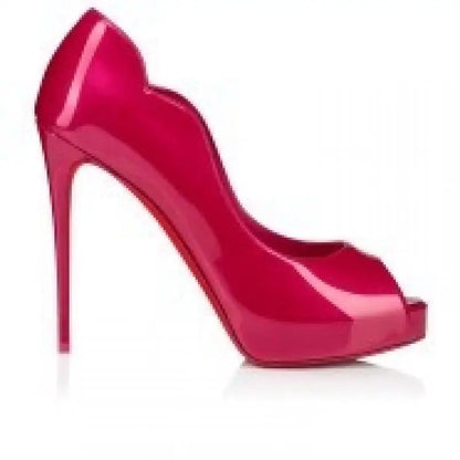 Patent Leather Stiletto High Heels Hot Chick Platform Sandals Sexy Peep Toe Large Size Sexy Party Women's Shoes Sandalias Mujer