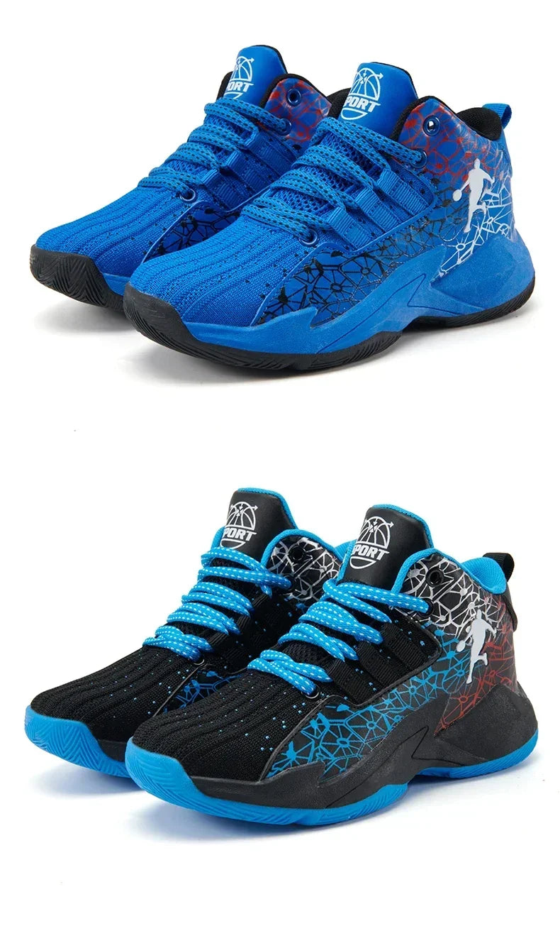 New Children's Sports Shoes Medium and Large Children's Mesh Boys Training Shoes Boys Basketball Footwear 2024 Spring and Summer