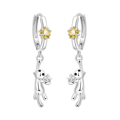925 Sterling Silver Multi Layer Starry Tassel Drop Earrings Women Earrings Charm Trend Versatile Party Jewelry Gifts