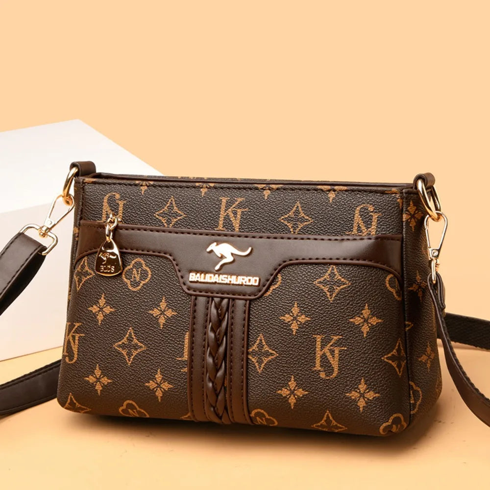Old Flower Leather Luxury Designer Crossbody Shoulder Mesenger Bags for Ladies Zipper Small Retro Women Bag Female Sac A Main