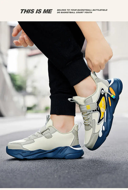 Children Basketball Shoes Trendy Comfortable Outdoor Training Anti Slip Wear-resistant Fashion Running Shoes for Kids Size 28-39