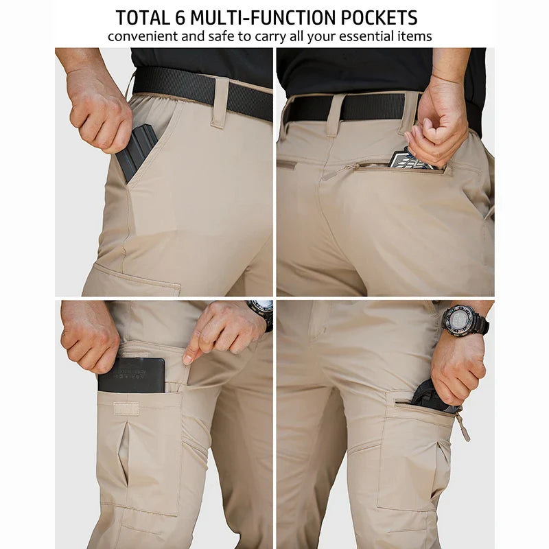 Men’s Quick Dry Hiking Pants Lightweight Water Resistant Tactical Work Outdoor Fishing Cargo Trousers