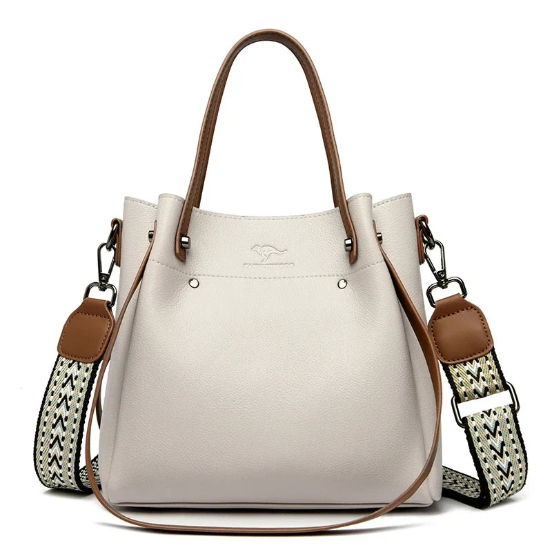 Genuine High Quality Leather Shoulder Crossbody Bags for Women Luxury Handbags Women Bag Large Capacity Soft Tote Messenger Bag