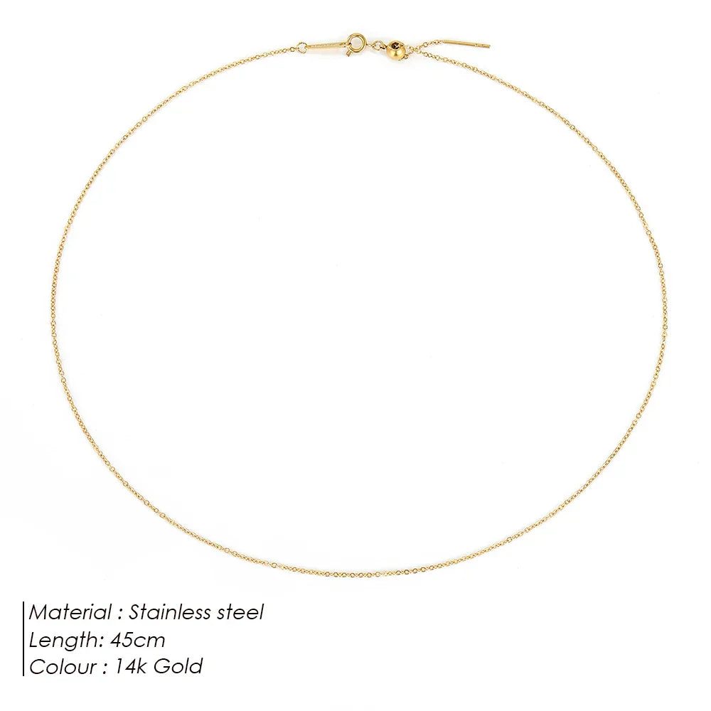 Adjusta Long Layered Pendant Necklace  Stainless Steel Necklace Chocker Necklaces for Women Fashion Jewelry YX26925
