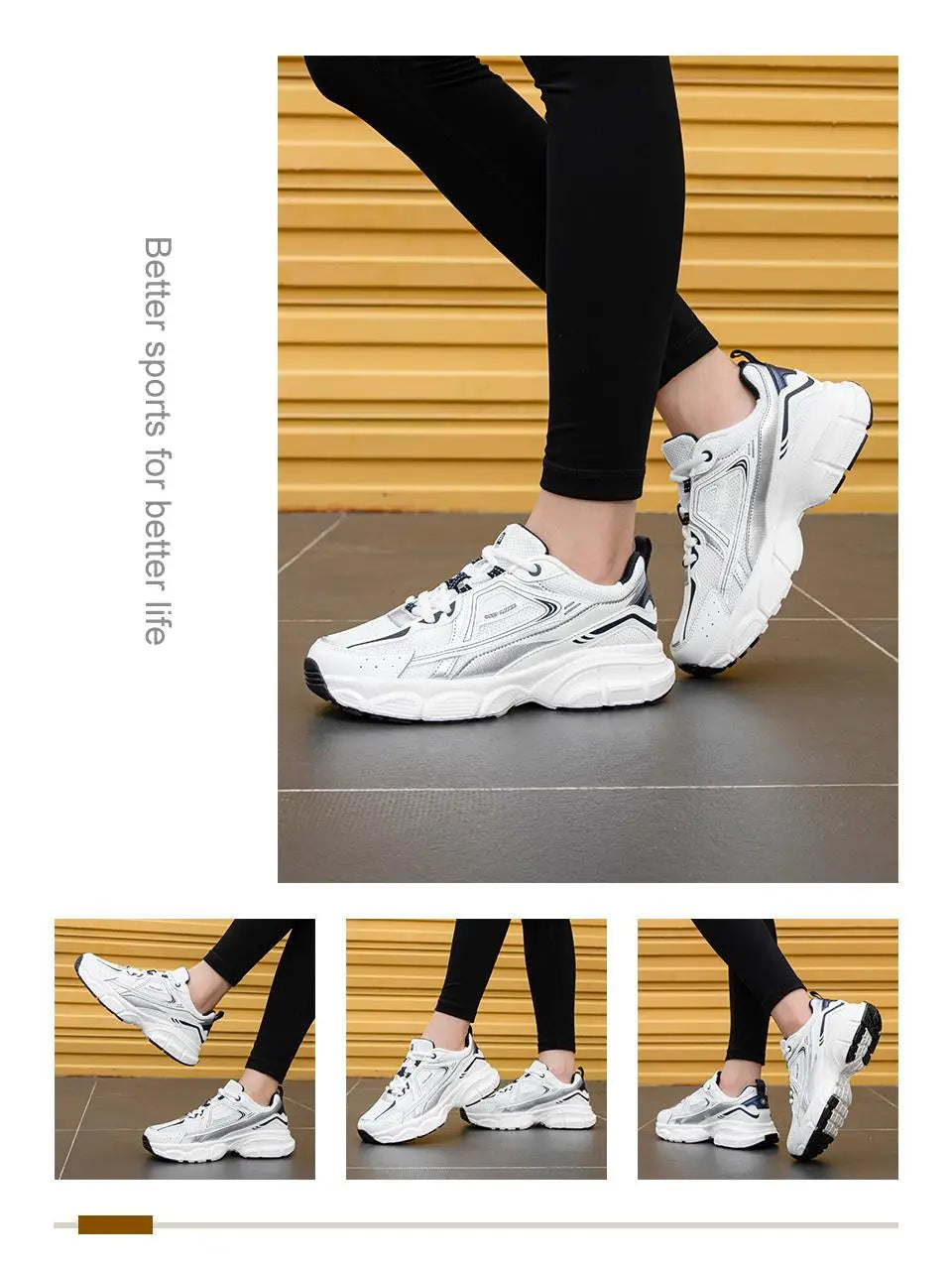 Women Running Shoes Lightweight Breathable Sport Shoes Female Comfort White Casual Sneakers Height Increase Cushioning
