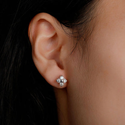 100% 925 Sterling Silver Real 0.8 Carat D Color Moissanite Stud Earrings For Women Sparkling Party Gifts Fine Jewelry