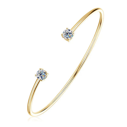 5mm 0.5ct D Moissanite Diamond Cuff Bangle for Women Wedding Bracelet Real Silver 925 Open Bangle Engagement Fine Jewelry