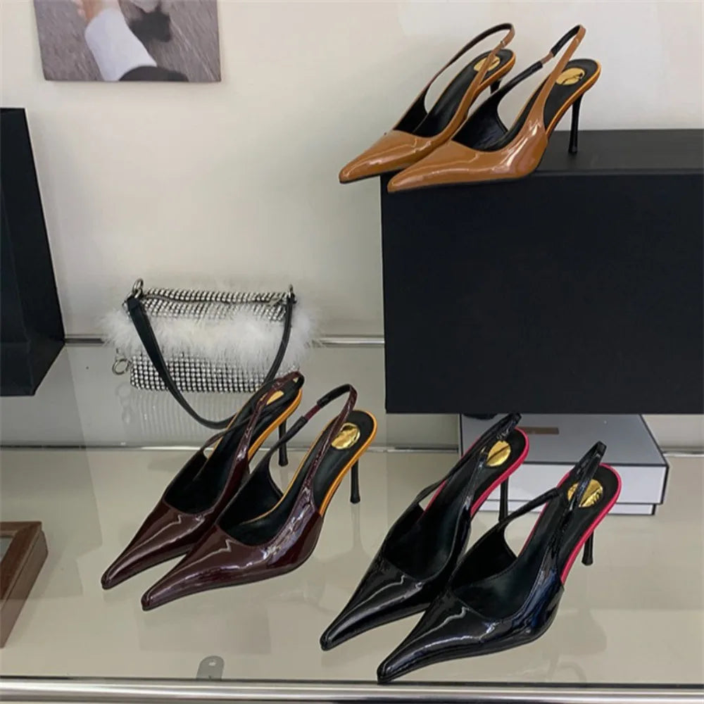 2026 Spring Fashion Sexy Pointed Toe Pumps Women Elegant Thin Heels Wedding Mule Ladies Shoes Zapatos De Mujer