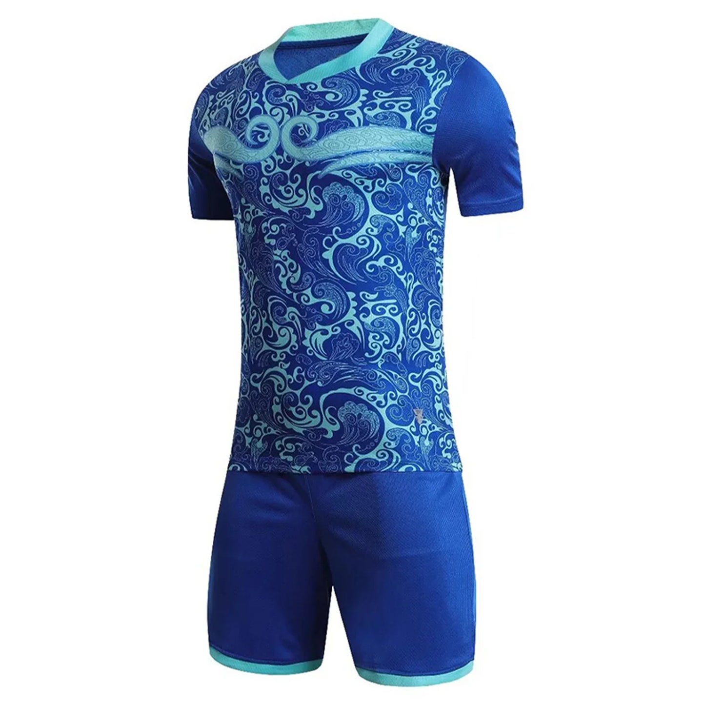 2 Pcs Summer Children's Quick-Drying Sports Set Boys Girls Soccer Training Outfit Short Sleeve Stylish Print T-shirt with Shorts