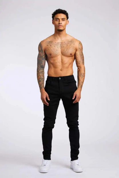 1pc men's elastic daily travel American street, regular banana pants jeans
