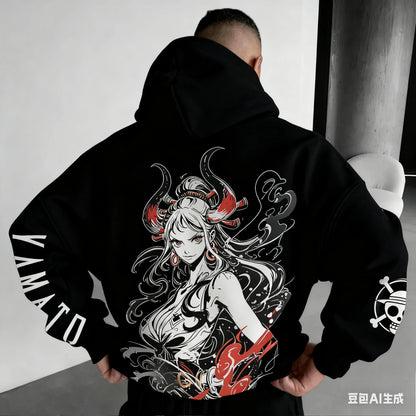 ONE PIECE Yamato Harajuku Anime 2025 Streetwear Winter Oversized Hoodie Vintage Men Women Long Sleeve Hooded Sweater Top Y2k