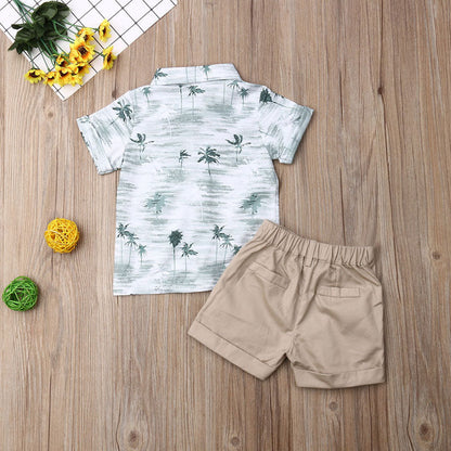 Lioraitiin Toddler Kids Baby Boy Gentleman Clothes Outfits Short Sleeve Shirts+Pants Clothing Set For Baby Boy 1-6T