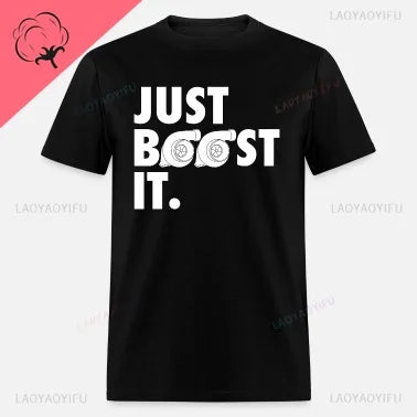 New Boost Turbo Engine Printing T-Shirt Car Parts Funny Mechanic Cotton Teemen 2024 Summer Fashion Top Personality Mans Clothing
