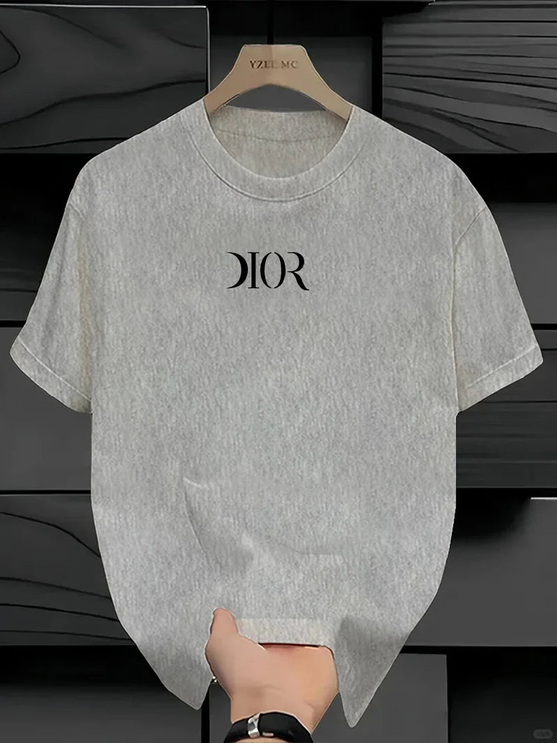 New Summe Luxury Brand T-shirt Pure Cotton Flat Print Large Size Round Neck Short Sleeve Men's and Women's Top T-shirt