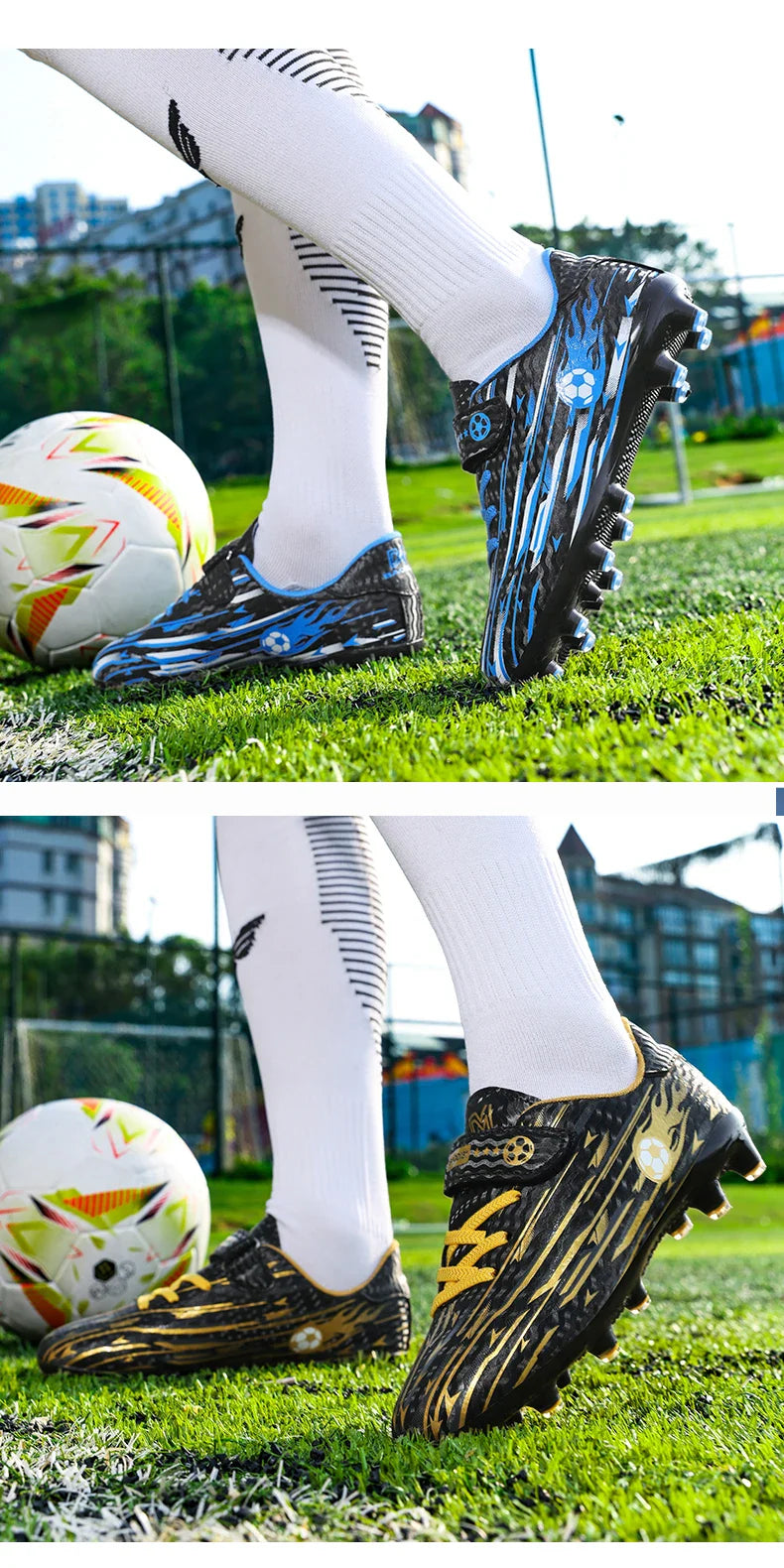 Kids Youth Soccer Shoes Boys Girls Football Cleats TF FG Training Sneakers Non-Slip Grass Artificial Grass Sport Boots