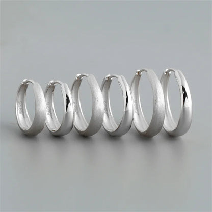 925 Sterling Silver Simple Statement Matte Large Huggies Hoop Earrings for Men Women Fine Gothic Punk Charms S925 Jewelry