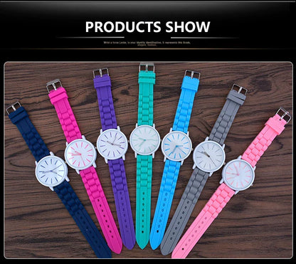 Women's Watches Ultrathin Silicone Ladies Bracelet Large Dial Korean Edition Female Student Fashion Quartz Wristwatch UTHAI CE76