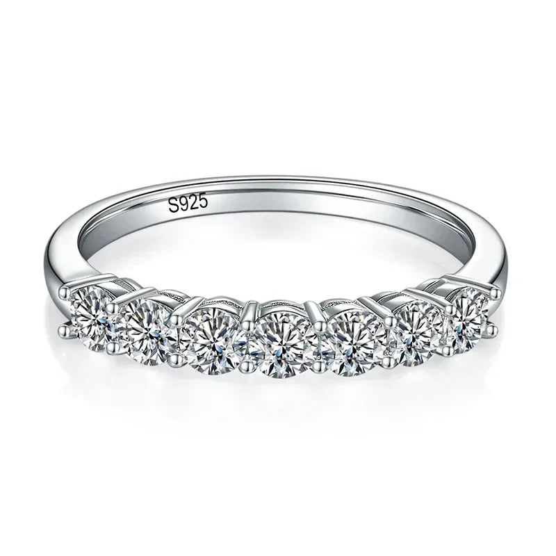 3mm Moissanite Ring for Women S925 Sterling Silver Rings with White Gold Plated Diamond Wedding Bridal Band Fine Jewelry