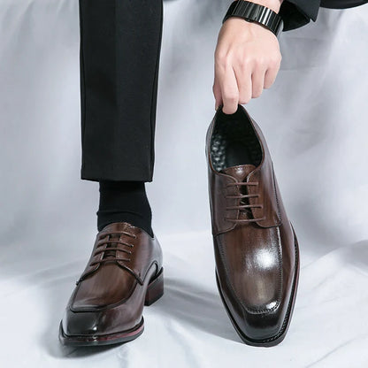 Fashion Dress Shoes Men Lace Up Business Social Shoe Male Plus Size 36-46 Daily Formal Men Shoes