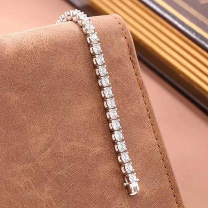 Luxury 0.2ct 3.5mm Full Moissanite Tennis Bracelet for Women Wedding Party Fine Jewelry Real 925 Sterling Silver Bracelets