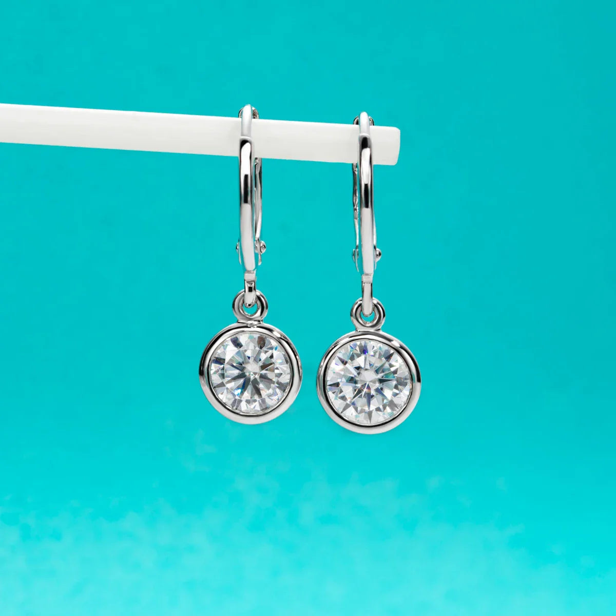 Moissanite Hoop Women's Earrings Huggies  925 Sterling Silver 2cttw Lab Created Diamond Drop Earrings Jewelry Wholesale