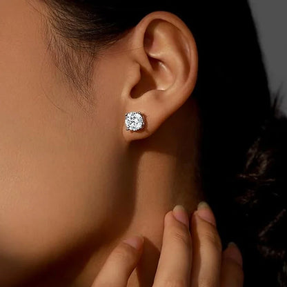 2.0ct Moissanite Earrings for Women Lab Grown Diamond Ear Studs 925 Sterling Silver Fine Jewelry Gift