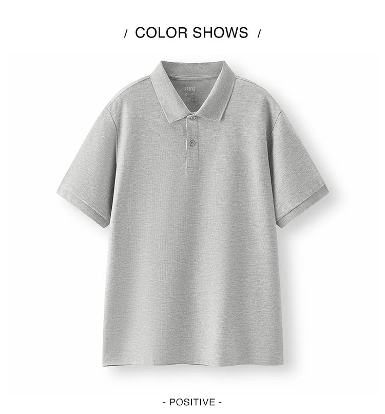 Polo Shirt Men Moisture Wicking Solid Color Short Sleeve T-Shirt 2025 Summer New Slim Fit Top for Active Wear