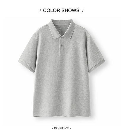 Polo Shirt Men Moisture Wicking Solid Color Short Sleeve T-Shirt 2025 Summer New Slim Fit Top for Active Wear
